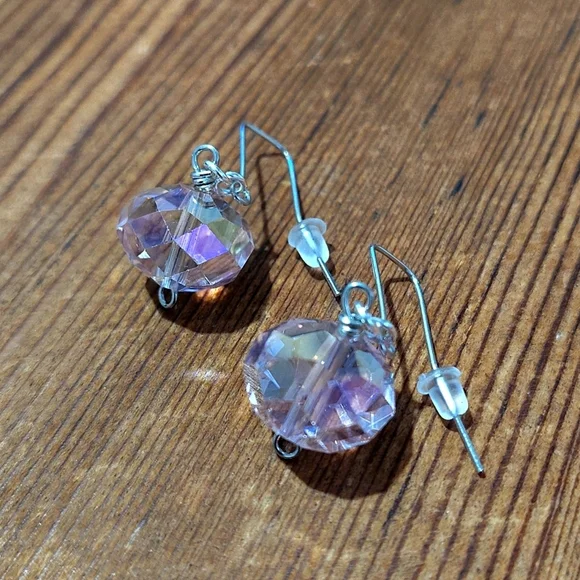 *5 For $20***Pink Crystal Drop Earrings/Handmade Ladies Earrings/Pink Crystals - Picture 4 of 9